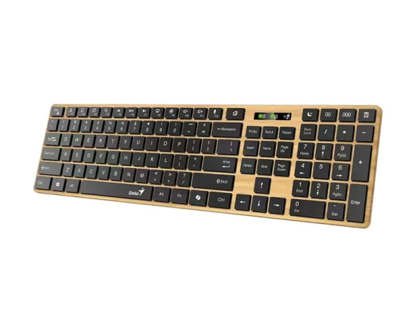 GENIUS SlimStar 7250BT, AI, Pine Wood US wireless tastatura 
