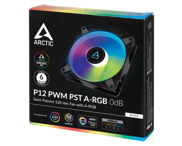 ARCTIC P12 PWM PST 120mm ventilator A-RGB crni (ACFAN00231A) 