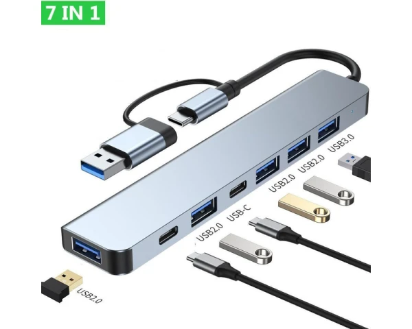 E-GREEN USB 3.03.1 tip C - HUB Superbrzi 5-port USB 3.0 + 2x Tip C 