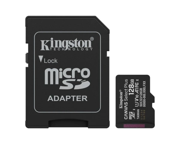 KINGSTON Memorijska kartica U1 V10 SDXC 128GB Canvas Select Plus G3 150R SDCS3128GB + adapter 