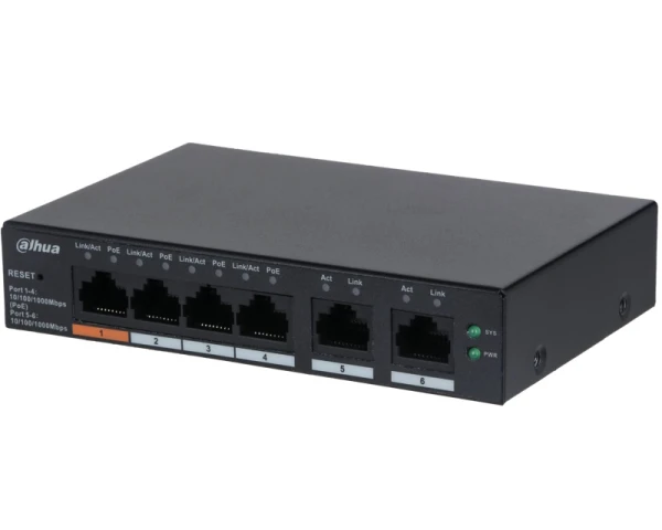 DAHUA CS4006-4GT-60 6-Port Cloud Managed Desktop Gigabit Switch with 4-Port PoE 