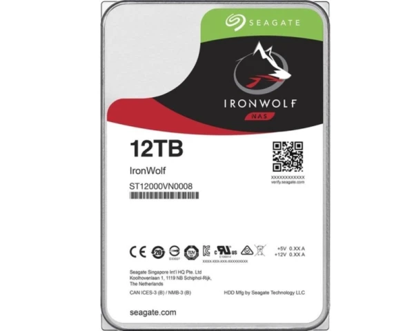SEAGATE 12TB 3.5 inča SATA III 256MB ST12000VN0008 Ironwolf hard disk