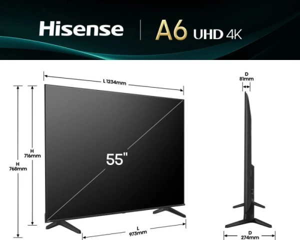 HISENSE 55 inča 55A6Q 4K UHD LED Smart TV 