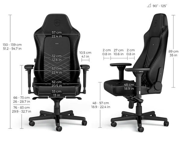 NOBLECHAIRS HERO Gaming stolica crno-platinum bela 