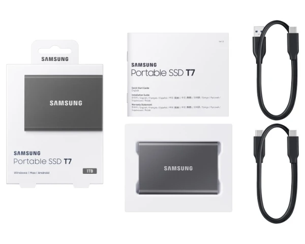 SAMSUNG Portable T7 1TB sivi eksterni SSD MU-PC1T0T 