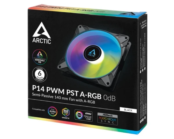 ARCTIC P14 PWM PST A-RGB 140mm ventilator crni (ACFAN00239A) 