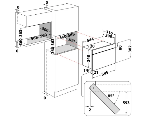 WHIRLPOOL MBNA900B ugradna mikrotalasna rerna 