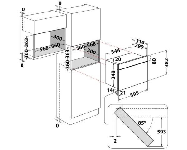 WHIRLPOOL MBNA900XN ugradna mikrotalasna rerna 