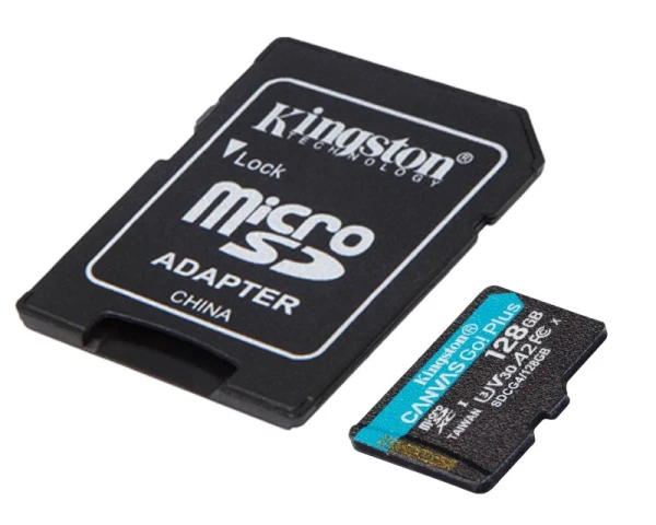 KINGSTON Memorijska kartica U3 V30 microSDXC 128GB Canvas Go Plus 200MBs A2 + adapter SDCG4128GB 