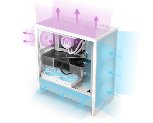 NZXT H5 Flow Gaming kućište belo (CC-H52FW-01) 