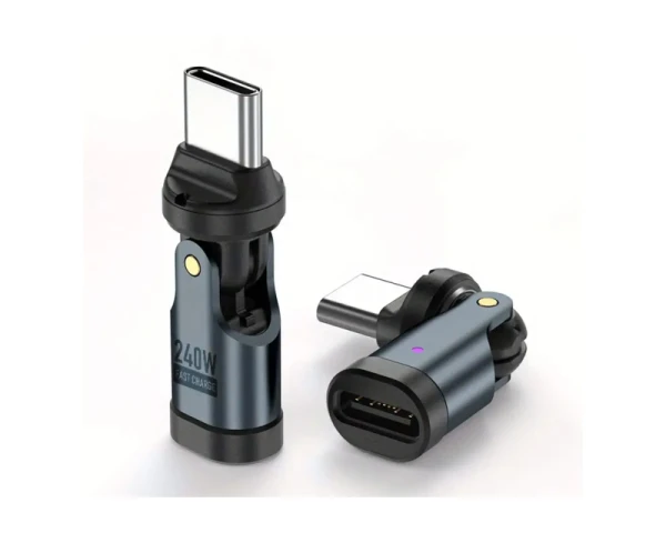 FAST ASIA Rotirajuci USB-C (MŽ) adapter, 240W,480Mbps, 540 stepeni rotacije 