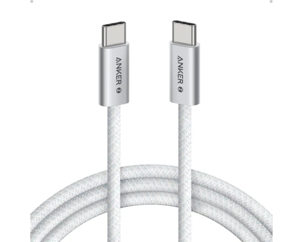 ANKER Zolo USB tip-C kabl MM 1m, za Apple, super brzo punjenje 240W480Mbps, pleteni, beli 