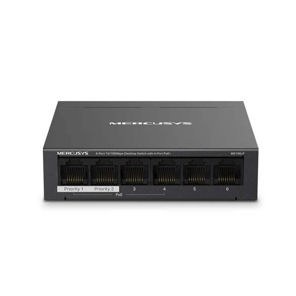 MERCUSYS MS106LP(UN) 6-Port 10100Mbps Desktop Switch with 4-Port PoE+ 