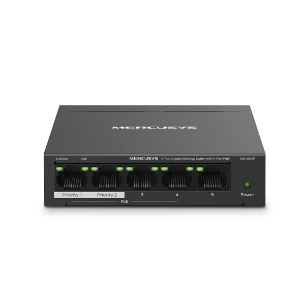 MERCUSYS MS105GP(UN) 5-Port Gigabit Desktop Switch with 4- Port PoE+ 