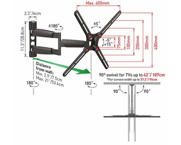 BARKAN BM343LP LCD TV zglobni zidni nosač do 65 inča 