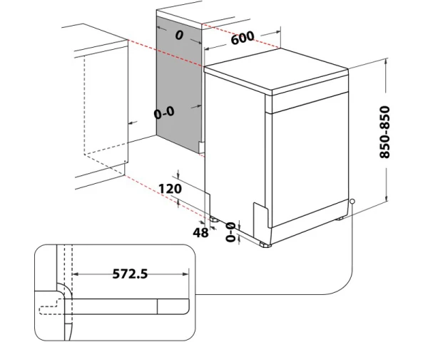 WHIRLPOOL WH4FFC14BN6W mašina za pranje sudova - 60cm 