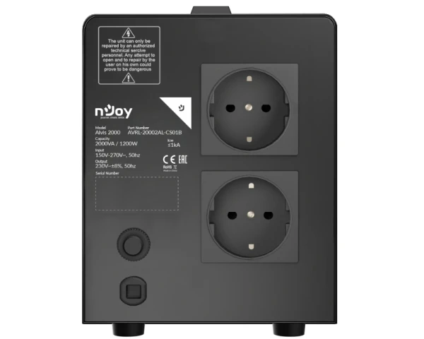 NJOY Alvis AVR 2000VA 1200W (AVRL-20002AL-CS01B) 