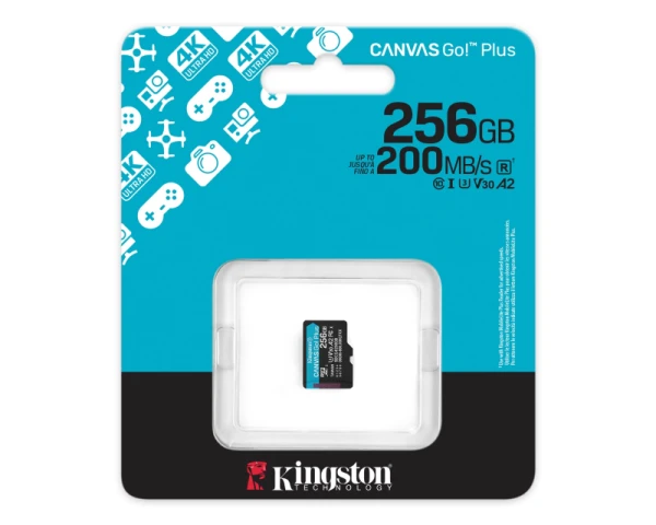 KINGSTON Memorijska kartica U3 V30 microSDXC 256GB Canvas Go Plus 200MBs A2 SDCG4256GBSP 