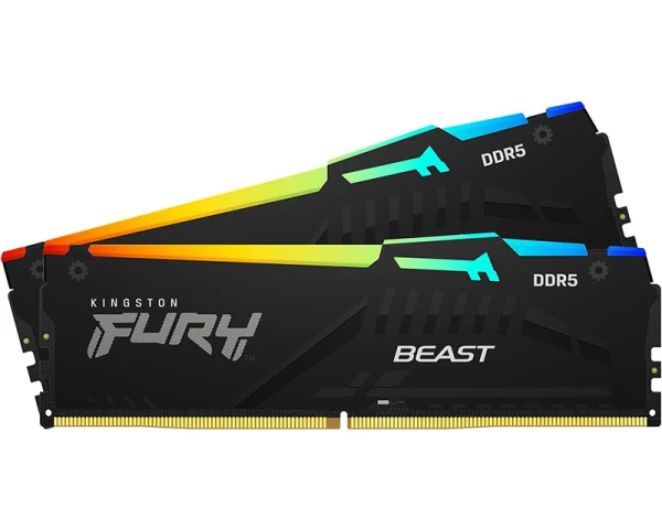 KINGSTON DIMM DDR5 64GB (2x32GB kit) 6000MTs KF560C30BBEAK2-64 FURY Beast RGB Black EXPO 