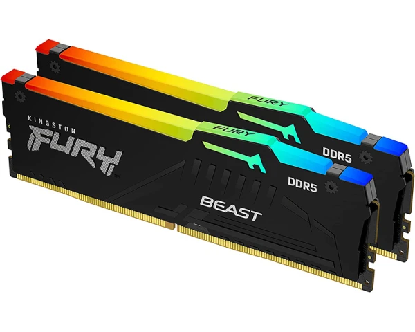 KINGSTON DIMM DDR5 128GB (2x64GB kit) 5600MTs KF556C36BBEAK2-128 FURY Beast Black RGB EXPO 