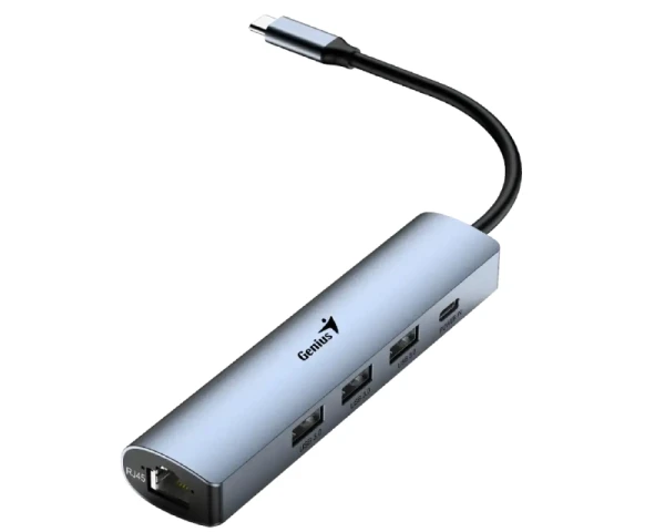 GENIUS UH-545 5-in-1 USB 3.0 Iron Grey Hub srebrni 