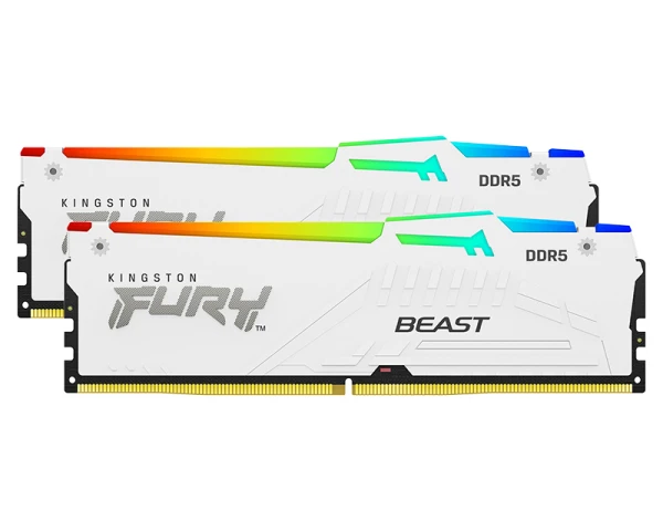 KINGSTON DIMM DDR5 64GB (2x32GB kit) 5600MTs KF556C36BWEAK2-64 Fury Beast RGB White Expo 