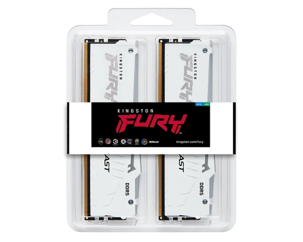 KINGSTON DIMM DDR5 64GB (2x32GB kit) 5600MTs KF556C36BWEAK2-64 Fury Beast RGB White Expo 