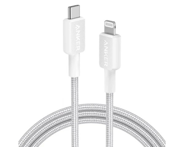 ANKER 322 USB tip-C na Lightning kabl MM 0.9m, 60W, pleteni, beli 
